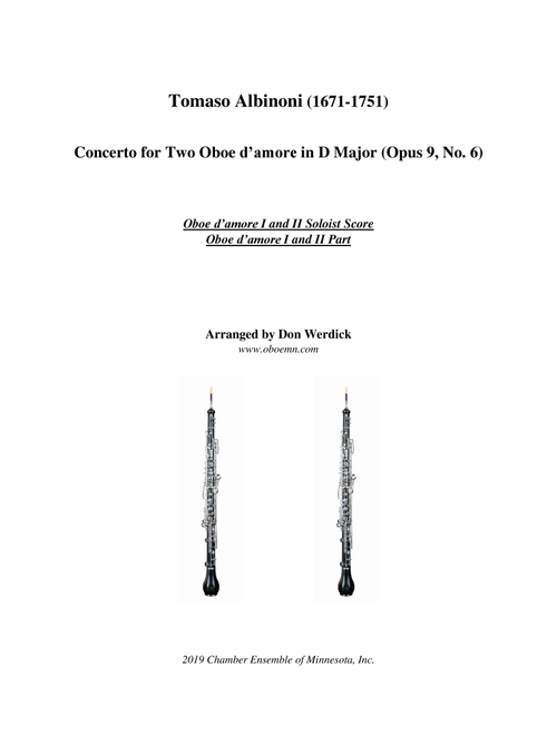 Concerto for Two Oboe d’amore in D Major, Op. 9 No. 6 (Arr. Don Werdick (1946 - )) - Tomaso Albinoni (1671-1751) (Instrumental Duet)