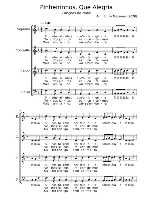 Pinheirinhos, Que Alegria - Canção Natalina (SATB)