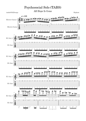 Psychosocial – Slipknot | All Hope Is Gone (2008) Sheet Music and