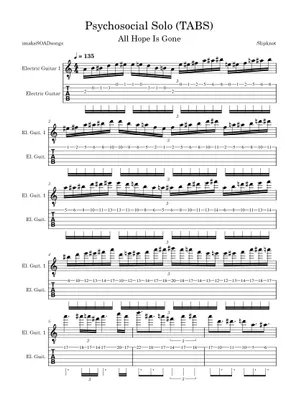 Psychosocial – Slipknot | All Hope Is Gone (2008) Sheet Music and Psychosocial – Slipknot | All Hope Is Gone (2008) Sheet Music and