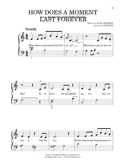 How Does A Moment Last Forever (from Beauty And The Beast) - Celine Dion (Beginning Piano Solo)
