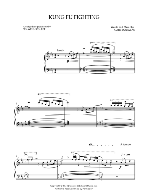 Kung Fu Fighting (Arr. Nolwenn Collet) - Carl Douglas (Piano Solo)