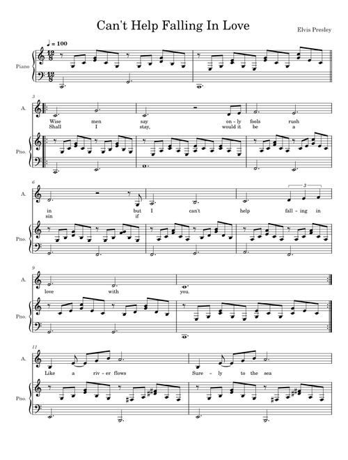 Can't Help Falling In Love – Elvis Presley