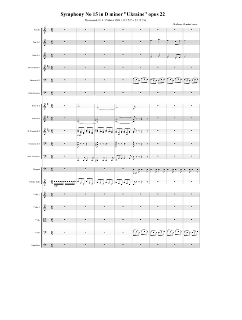Symphony No 15 in D minor "Ukraine" Opus 22 - 4th Movement (4 of 5) - Score Only - Grahame Gordon Innes (Full Orchestra)