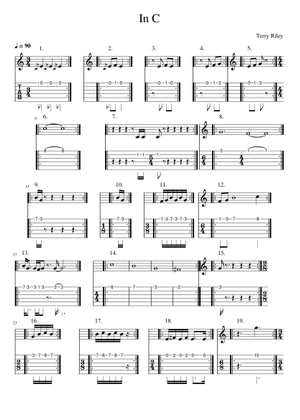 In C - Terry Riley Sheet Music with Chords for Piano (Solo) | MuseScore.com