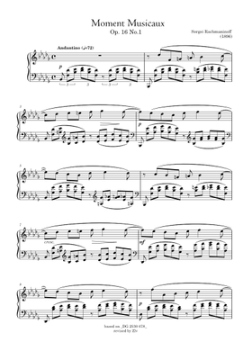Free Moment Musicaux, Op.16 No. 4 by Sergei Rachmaninoff sheet