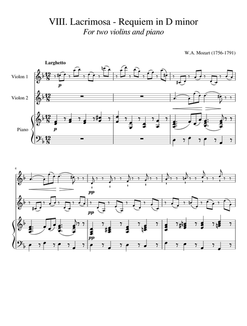 Lacrimosa - Requiem – Wolfgang Amadeus Mozart