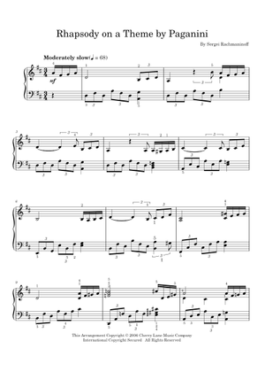 Rhapsody on theme of Paganini Op.43 (S. Rachmaninoff, orchestra