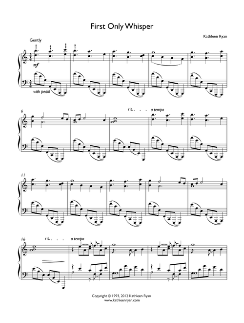 First Only Whisper - Kathleen Ryan (Piano Solo)