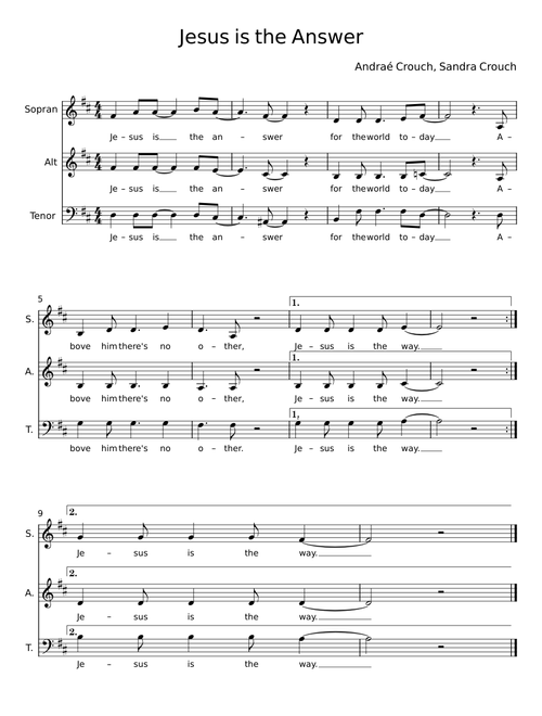 Jesus is the answer - Andraé Crouch
