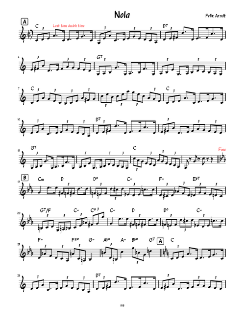 Nola (Lead sheet)  RAGTIME VERSION