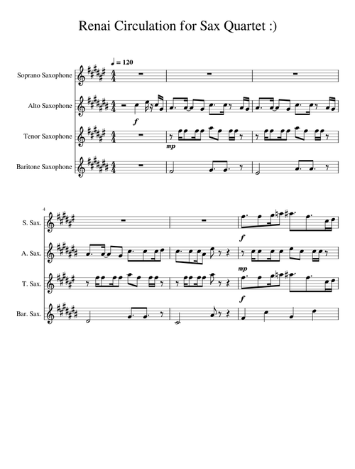Renai Circulation for Sax Quartet