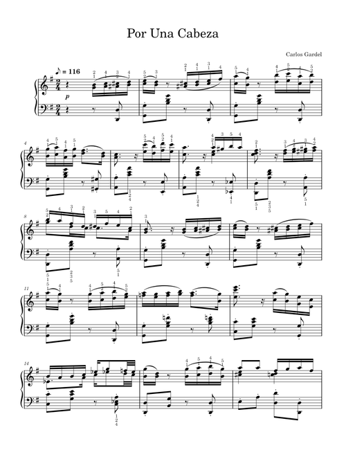 Por Una Cabeza – Carlos Gardel