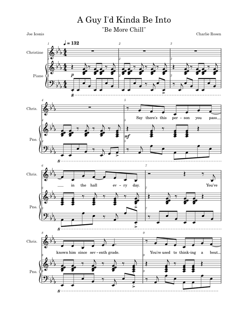 A Guy That I'd Kinda Be Into Joe Iconis and Charlie Rosen Sheet music