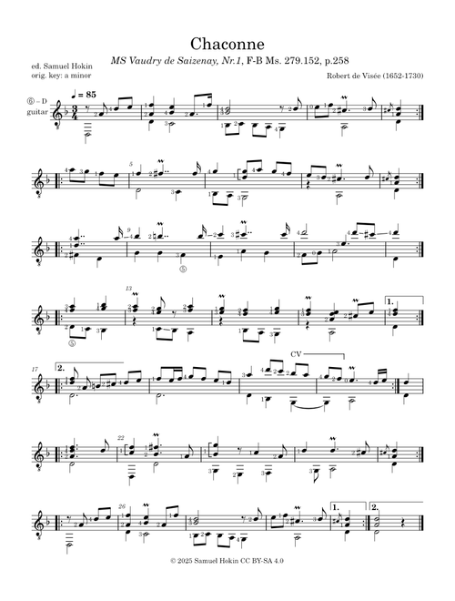 Chaconne in a minor – Robert de Visée
