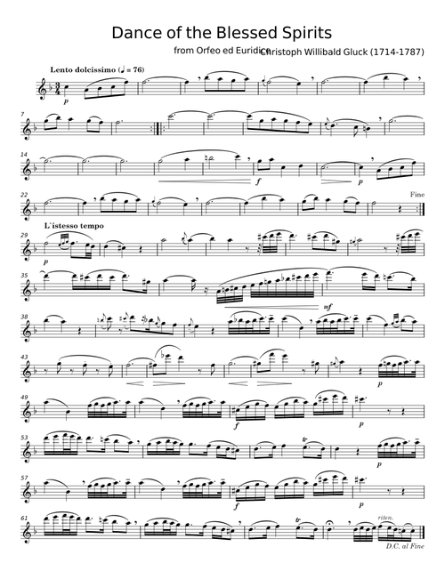 Dance of the Blessed Spirits - Christoph Willibald Gluck