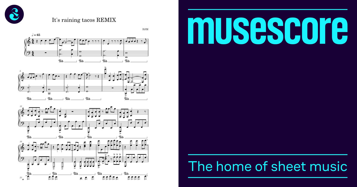It's raining tacos Sheet music for Piano (Solo) | Musescore.com