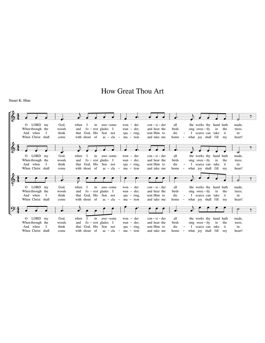 How Great Thou Art Score