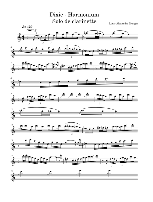 Dixie – Harmonium Clarinet Solo