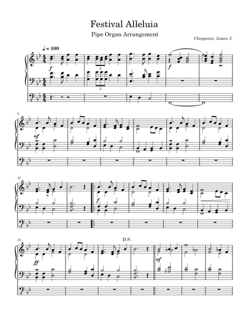Festival Alleluia – Rev. James Chepponis