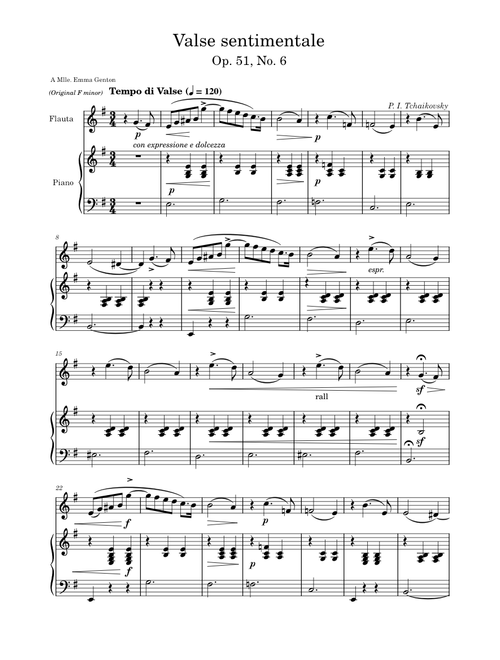 Valse sentimentale - P. Tchaikovsky
