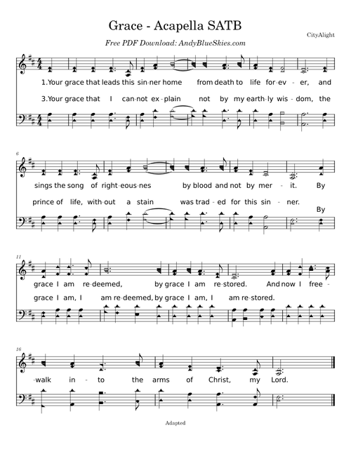 Grace SATB Acapella Shaped Notes