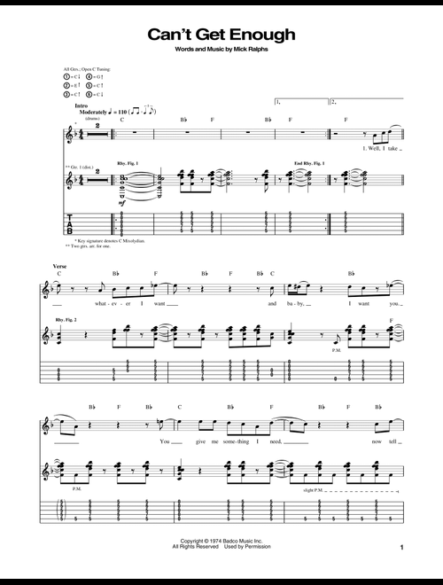 Can't Get Enough - Bad Company (Guitar Tab)