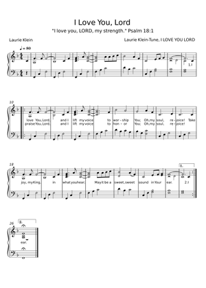 Play Official version of I Love You, Lord Sheet Music by Laurie Klein ...