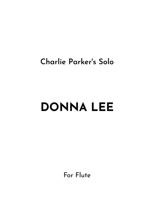 Donna Lee (Arr. Jireh J.) - Charlie Parker (Clarinet Solo)