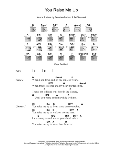 You Raise Me Up - Westlife (Guitar Chords-Lyrics)