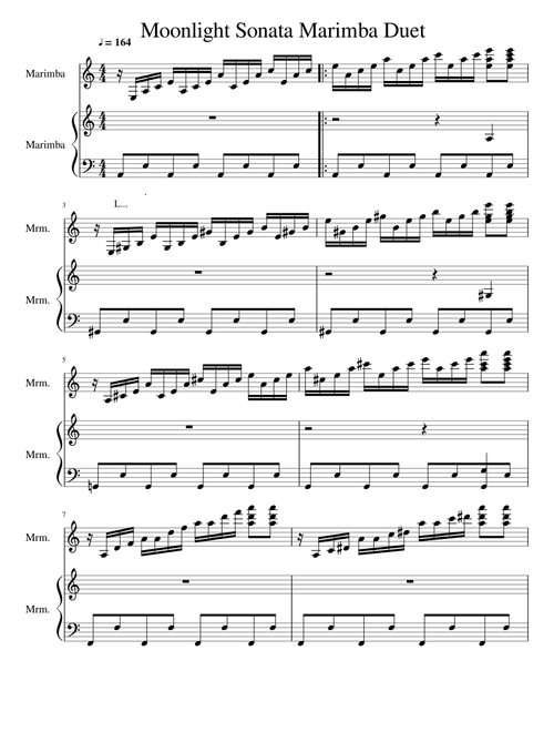 Moonlight Sonata Marimba Duet