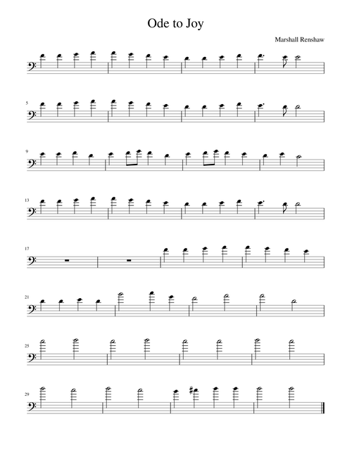 Ode to Joy (Joyful, Joyful, We Adore Thee) - for easy guitar with TAB - Ludwig van Beethoven