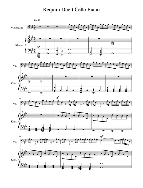 Requiem for a Dream Duet Cello Piano