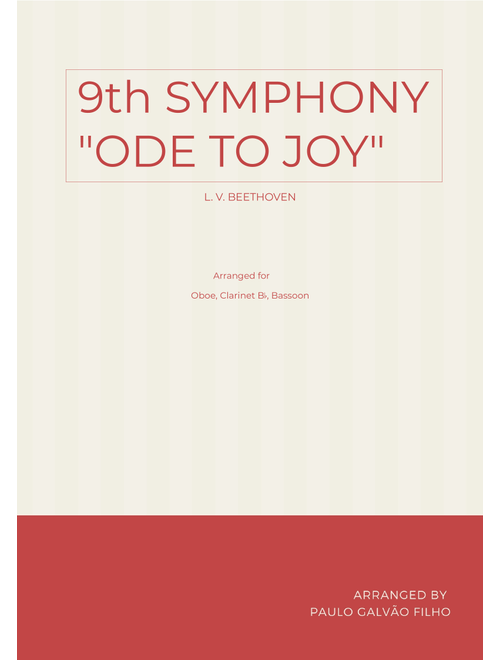 9th SYMPHONY - WIND TRIO (OBOE, CLARINET & BASSOON) (Arr. Paulo Galvao Filho) - Beethoven (Woodwind Ensemble)