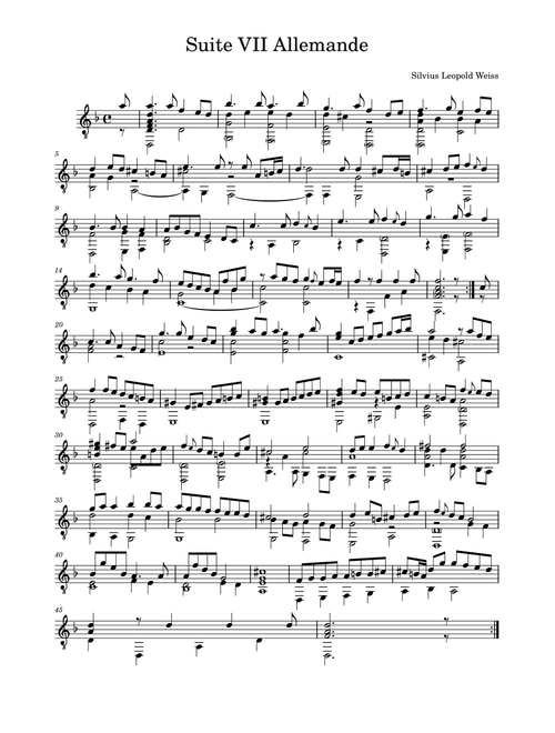 Suite 7 Allemande in D minor (Arr. Benjamin Grace) - Silvius Leopold Weiss (Solo Guitar)