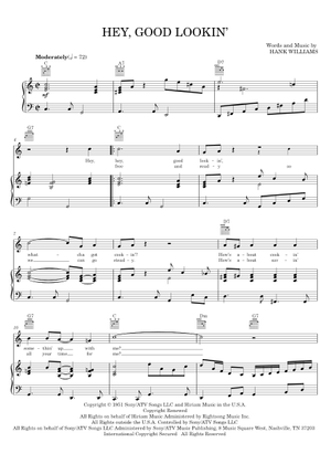 Play Official version of Hey Good Lookin' Sheet Music by Hank Williams ...