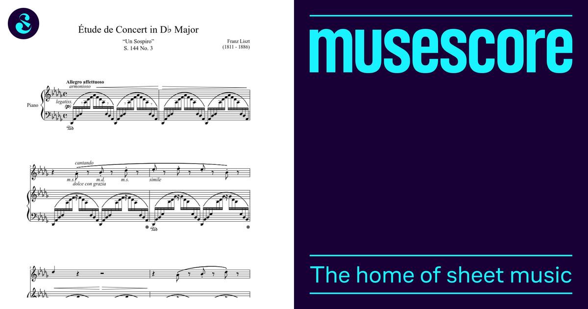 Étude de Concert S. 144 No. 3 in D♭ Major Sheet Music for