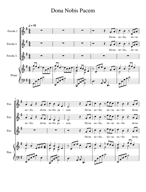 Dona nobis pacem – Wolfgang Amadeus Mozart Dona Nobis Pacem trio parti