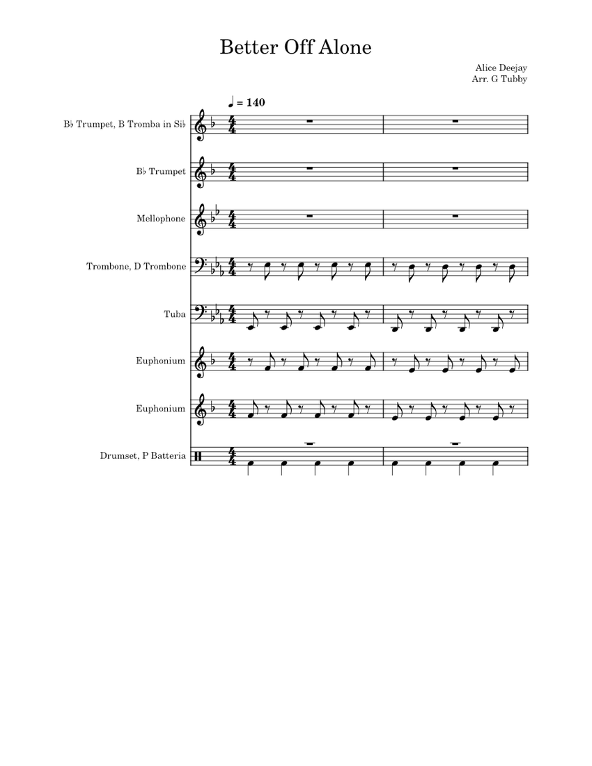 Better Off Alone Alice Deejay (For Leighton Buzzard Philharmonic