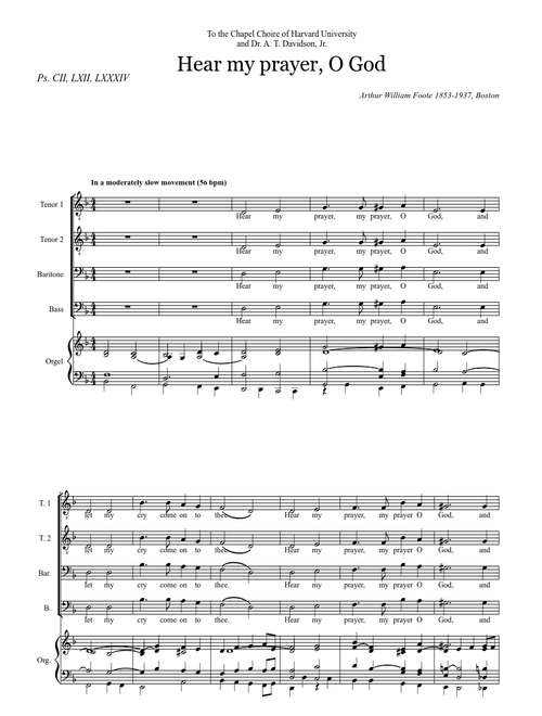 Hear My Prayer, O God - Arthur Foote