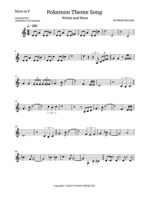 Pokemon (Arr. Jefferson LS Cassiano) - Shinji Miyazaki (French Horn Solo)
