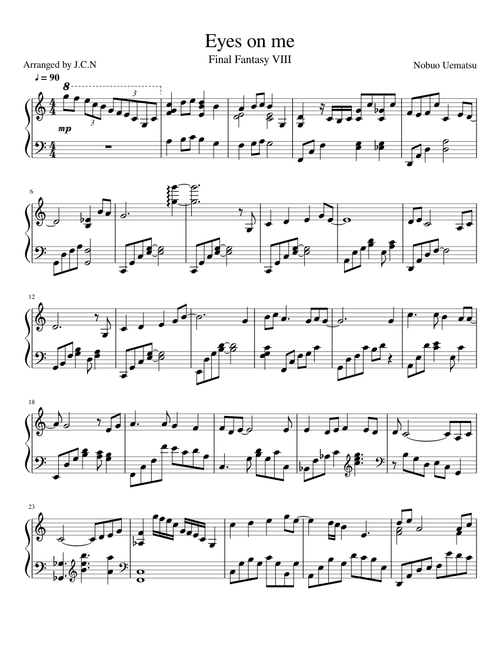 Eyes on me Final Fantasy VIII ファイナルファンタジ (Piano)