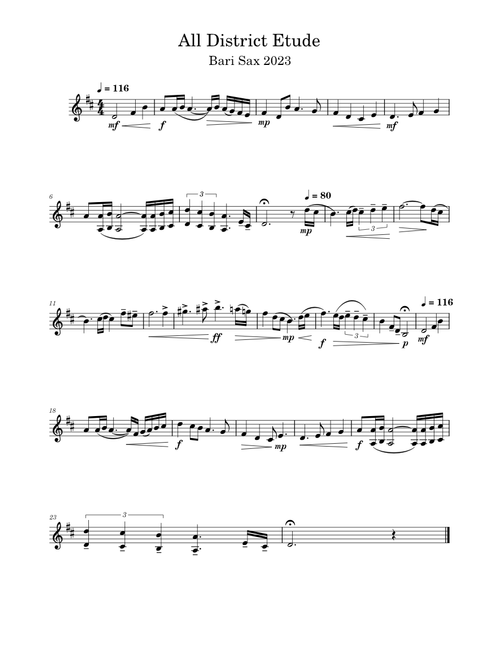 Virginia All District Etude 2023 - Bari Sax
