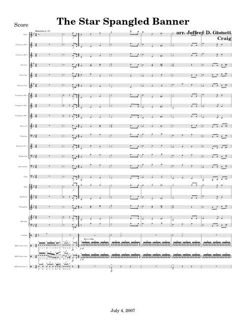 The Star Spangled Banner-For Marching Band
