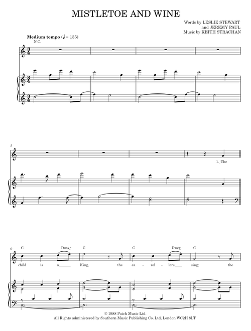 Mistletoe and wine - Cliff Richard (Piano-Vocal-Guitar)