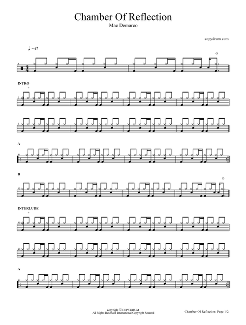 Chamber Of Reflection (Arr. COPYDRUM) - Mac Demarco (Drums)