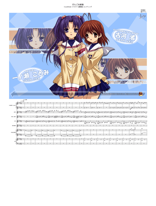 Dango Daikazoku – Jun Maeda / だんご大家族 – CLANNAD -クラナド-(劇場版) エンディング