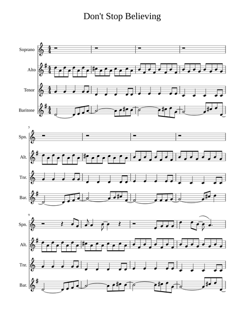 Don't Stop Believing Sax Quartet