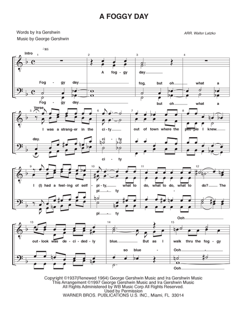 A Foggy Day (In London Town) from A DAMSEL IN DISTRESS (Arr. Walter Latzko) - George Gershwin, Ira Gershwin (Choral, TTBB)