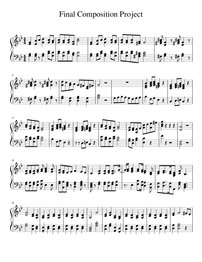 Final Composition Project Sheet music for Piano (Solo) | Musescore.com